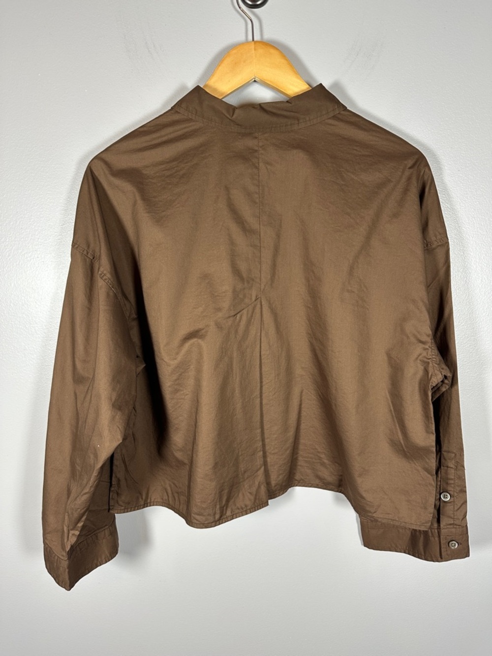 Everlane The Woven PJ Top Cropped Chestnut Size Medium NWOT - Picture 4 of 9